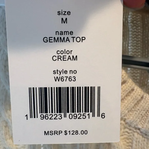 NWT Walter Baker Gemma Cable Knit Sweater Vest | Cream | Size M | NWT - Picture 3 of 5